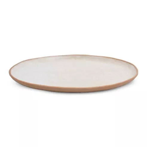 Plato de Ceramica Ovalado de 34.5 x 21 Centimetros de Color Blanco RUSTIC 20727-W