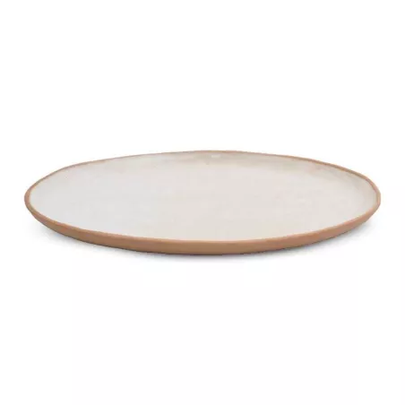 Plato de Ceramica Ovalado de 34.5 x 21 Centimetros de Color Blanco RUSTIC 20727-W