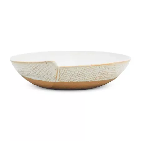 Plato de Sopa de Ceramica de 20 Centimetros de Color Blanco RUSTIC 20759-W