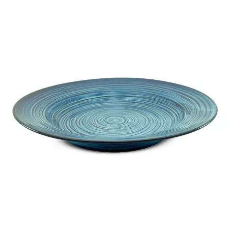 Plato de Ceramica Redondo para Sopa de 22.5 Centimetros de Color Azul RUSTIC 22351-B