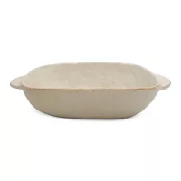 Bowl de Ceramica Rectangular de 20 x 12 x 4.5 Centimetros de Color Blanco RUSTIC S1611-W