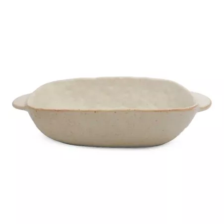 Bowl de Ceramica Rectangular de 20 x 12 x 4.5 Centimetros de Color Blanco RUSTIC S1611-W