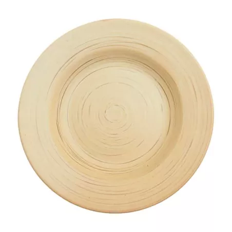 Plato de Ceramica Redondo para Sopa de 22.5 Centimetros de Color Bronce RUSTIC 22351-BZ