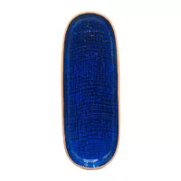 Plato de Ceramica Ovalado Coupe de 25.5 x 9.5 Centimetros de Color Azul RUSTIC 20764-B