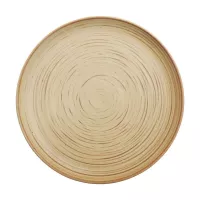 Plato de Ceramica Redondo Coupe de 21 Centimetros de Color Bronce RUSTIC 22350-BZ