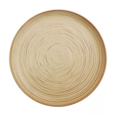 Plato de Ceramica Redondo Coupe de 21 Centimetros de Color Bronce RUSTIC 22350-BZ