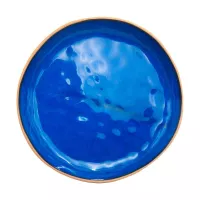 Plato de Ceramica Redondo de 22 Centimetros de Color Azul RUSTIC 20723-B