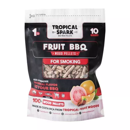 Pellets para BBQ de Madera a Sabor a Frutas de 1 Libra TROPICAL SPARK 0798190195292