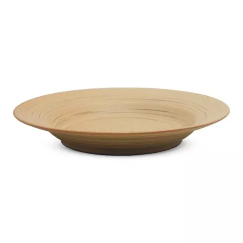 Plato de Ceramica Redondo para Sopa de 22.5 Centimetros de Color Bronce RUSTIC 22351-BZ