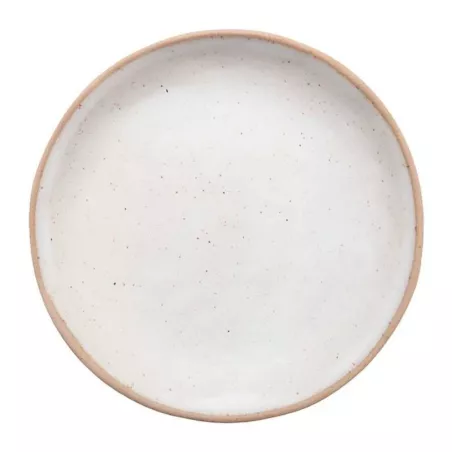 Plato de Ceramica Redondo de 22 Centimetros de Color Blanco RUSTIC 20723-W