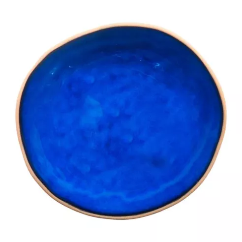 Bowl de Ceramica Redondo de 18 x 6.5 Centimetros de Color Azul RUSTIC 20732-B