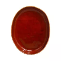 Plato de Ceramica Ovalado Coupe de 21.5 x 17 Centimetros de Color Cobre RUSTIC 20737-C