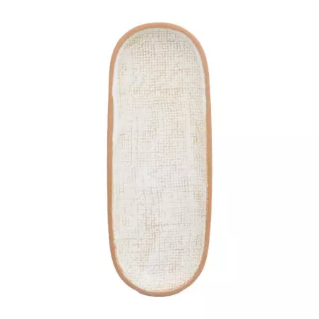 Plato de Ceramica Ovalado Coupe de 33 x 12.5 Centimetros de Color Blanco RUSTIC 20765-W