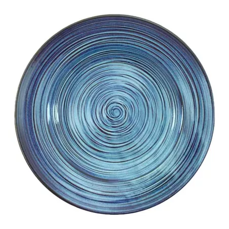 Plato de Ceramica Redondo para Sopa de 22.5 Centimetros de Color Azul RUSTIC 22351-B