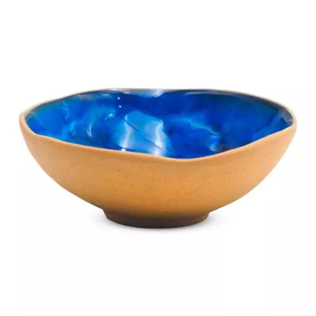 Bowl de Ceramica Redondo de 14 x 5 Centimetros de Color Azul RUSTIC 20728-B