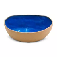 Bowl de Ceramica Redondo de 18 x 6.5 Centimetros de Color Azul RUSTIC 20732-B