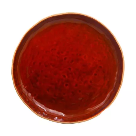 Plato de Ceramica Redondo de 26 Centimetros de Color Cobre RUSTIC 20724-C