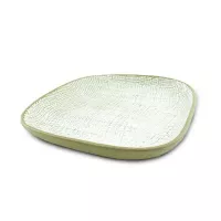 Plato de Ceramica Cuadrado Coupe de 19 Centimetros de Color Blanco RUSTIC 20761-W 2