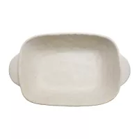 Bowl de Ceramica Rectangular de 20 x 12 x 4.5 Centimetros de Color Blanco RUSTIC S1611-W 2