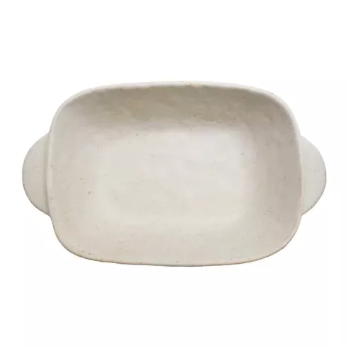 Bowl de Ceramica Rectangular de 20 x 12 x 4.5 Centimetros de Color Blanco RUSTIC S1611-W