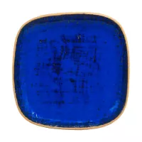 Plato de Ceramica Cuadrado Coupe de 26.5 Centimetros de Color Azul RUSTIC 20763-B