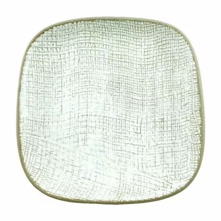 Plato de Ceramica Cuadrado Coupe de 26.5 Centimetros de Color Blanco RUSTIC 20763-W