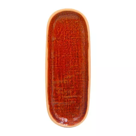 Plato de Ceramica Ovalado Coupe de 33 x 12.5 Centimetros de Color Cobre RUSTIC 20765-C