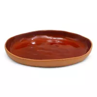 Plato de Ceramica Ovalado Coupe de 21.5 x 17 Centimetros de Color Cobre RUSTIC 20737-C 2