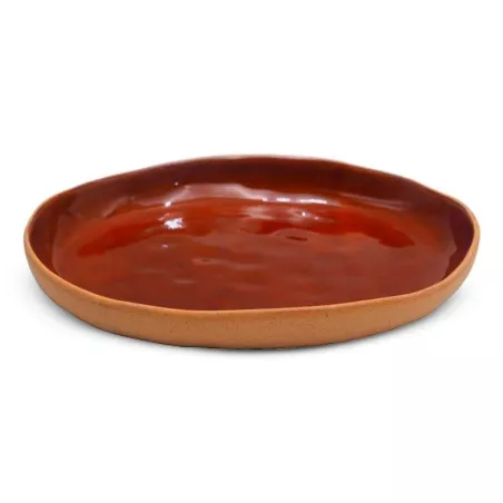 Plato de Ceramica Ovalado Coupe de 21.5 x 17 Centimetros de Color Cobre RUSTIC 20737-C
