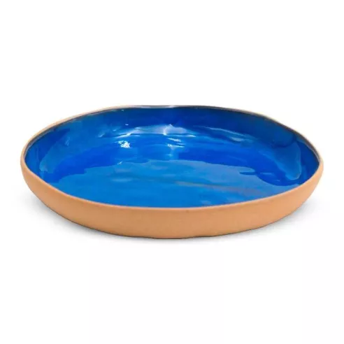 Plato de Ceramica Redondo de 22 Centimetros de Color Azul RUSTIC 20723-B