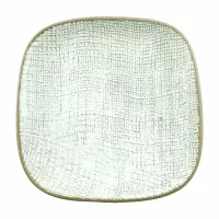 Plato de Ceramica Cuadrado Coupe de 19 Centimetros de Color Blanco RUSTIC 20761-W