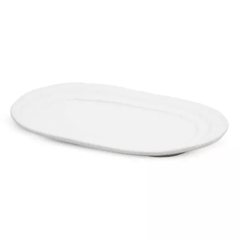 Plato de Ceramica Ovalado de 25.8 x 15 Centimetros de Color Blanco RUSTIC 20578