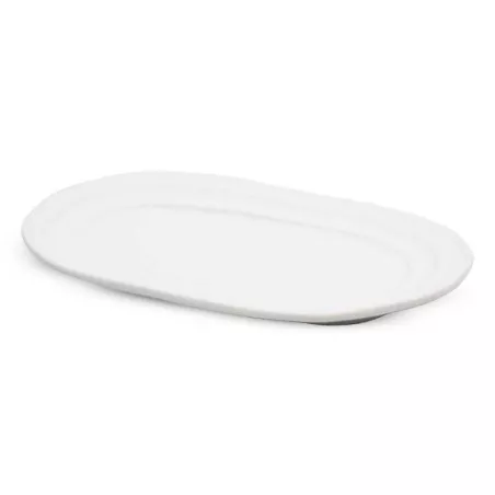 Plato de Ceramica Ovalado de 25.8 x 15 Centimetros de Color Blanco RUSTIC 20578