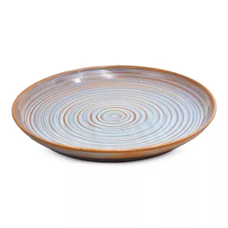 Plato de Ceramica Redondo Coupe de 25.5 Centimetros de Color Blanco RUSTIC 22462-W