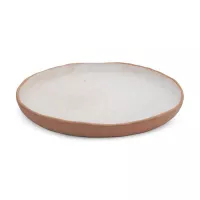Plato de Ceramica Redondo de 22 Centimetros de Color Blanco RUSTIC 20723-W 2