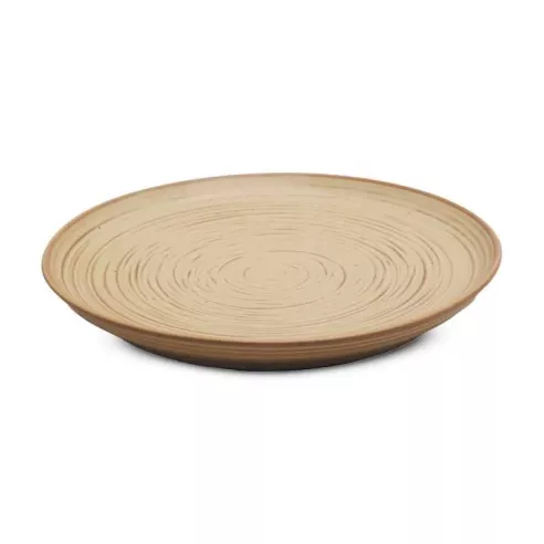 Plato de Ceramica Redondo Coupe de 21 Centimetros de Color Bronce RUSTIC 22350-BZ