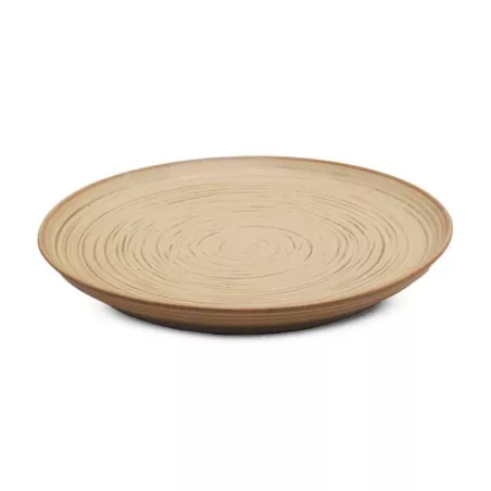 Plato de Ceramica Redondo Coupe de 21 Centimetros de Color Bronce RUSTIC 22350-BZ