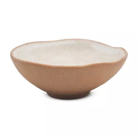 Bowl de Ceramica Redondo de 14 x 5 Centimetros de Color Blanco RUSTIC 20728-W
