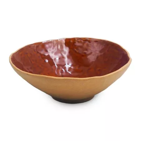Bowl de Ceramica Redondo de 21.5 x 7 Centimetros de Color Cobre RUSTIC 20730-C