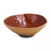 Bowl de Ceramica Redondo de 18 x 6.5 Centimetros de Color Cobre RUSTIC 20732-C