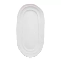 Plato de Ceramica Ovalado de 25.8 x 15 Centimetros de Color Blanco RUSTIC 20578