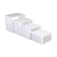 Base Exhibidora de Acrilico de 4 Piezas de 25.5 x 20 x 22 Centimetros de Color Blanco MASTER CHEF 1042W