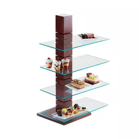 Base Display de Madera Rectantangular con 8 Niveles de 30 x 30 x 80 Centimetros MASTER CHEF 6202