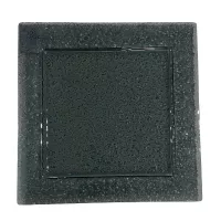 Base Exhibidora de Vidrio de Forma Cuadrada Concava de Color Gris de 39 x 39 Centimetros MASTER CHEF VC-39BL