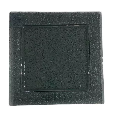 Base Exhibidora de Vidrio de Forma Cuadrada Concava de Color Gris de 39 x 39 Centimetros MASTER CHEF VC-39BL