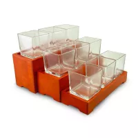 Porta Condimentos con Base de Madera de 32.5 x 12.5 x 10 Centimetros MASTER CHEF 6196