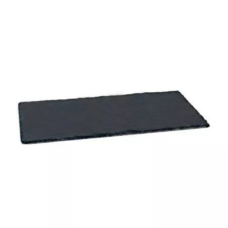 Base Exhibidora de Piedra Pizarra Rectangular de 38 x 13 Centimetros de Color Negro MASTER CHEF LS-1