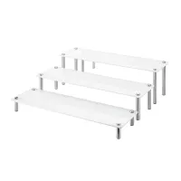 Base Exhibidora Acrilica con 3 Niveles de 48 x 15 x 6 Centimetros de Color Blanco MASTER CHEF 1040W