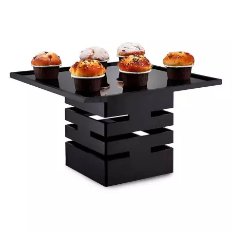 Base Exhibidora de Acrilico de 18 x 18 x 20 Centimetros de Color Negro MASTER CHEF 1035K-1