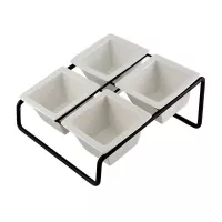 Rack de Rejilla para Bowl Cuadrado con 4 Compartimientos de 21.5 x 21.5 x 11 Centimetros MASTER CHEF 1083-4